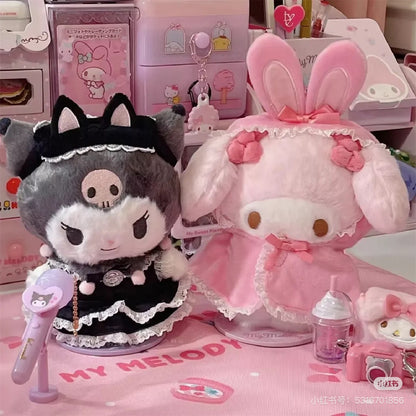 Sanrio三丽鸥｜Dress-up clothes for plush：M CAT (Enjoy Idol Series) Kuromi库洛米黑色女仆装/猫咪头饰/着替M号｜约L16× W1× H10cm