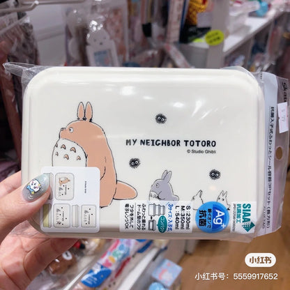 My neighbor totoro｜宫崎骏龙猫限定抗菌耐热三个组合式饭盒/餐具/洗碗机/微波炉可用｜约540ml /350ml /230ml