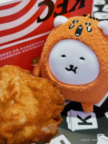 Nagano自嘲熊｜Petit Mini Mascot (wearing mogura croquette)鼹鼠可乐饼/薯饼白熊毛绒挂件/包挂｜约 H105 x W120 x 65mm