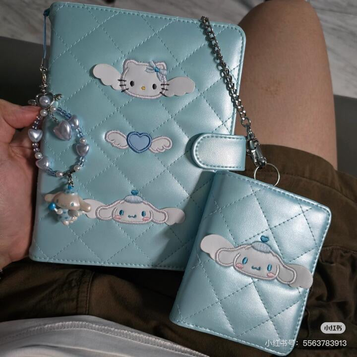 Sanrio三丽鸥｜Sanrio Original Bi-fold Card Case  / Dreaming Angel水色天使爱神系列蓝色卡包｜约W9×D1.5×H10.8cm