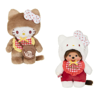 Monchhichi｜Monchhichi x Hello Kitty Plush S Hello Kitty｜H20 x W12 x D10cm approx.