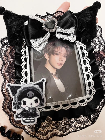 Sanrio三丽鸥｜Trading Card Holder / Enjoy Idol Gothic Night Party享受偶像哥特之夜派对黑色偶像应援钥匙扣卡包/照片挂｜约13×2×15cm