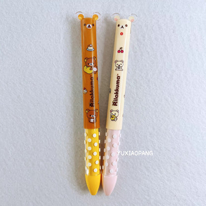 Rilakkuma轻松熊｜San-X Two Color Mimi Pen可爱耳朵红黑双色圆珠笔｜芯0.7mm