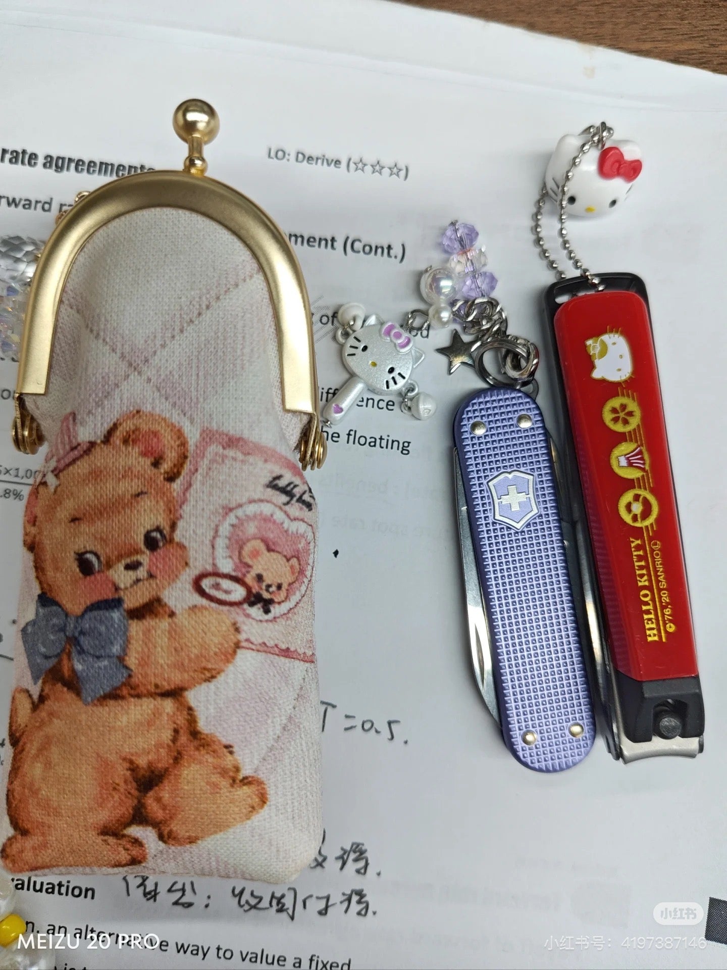 KAI贝印｜Hello Kitty Nail Clipper - Japanese Style (Red) S和风凯蒂猫大头吊饰不锈钢指甲钳S号/防飞溅｜约20 x 50 x 135mm