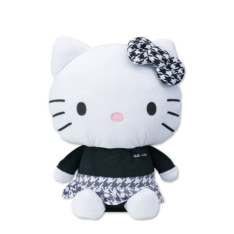 Sanrio三丽鸥｜Avail联名黑白千鸟格Hello kitty凯蒂猫毛绒玩偶/公仔｜约縦：30cm　横：25cm