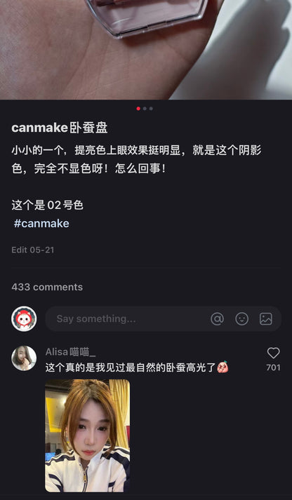 Canmake｜4色泪袋卧蚕盘/闪得像水光