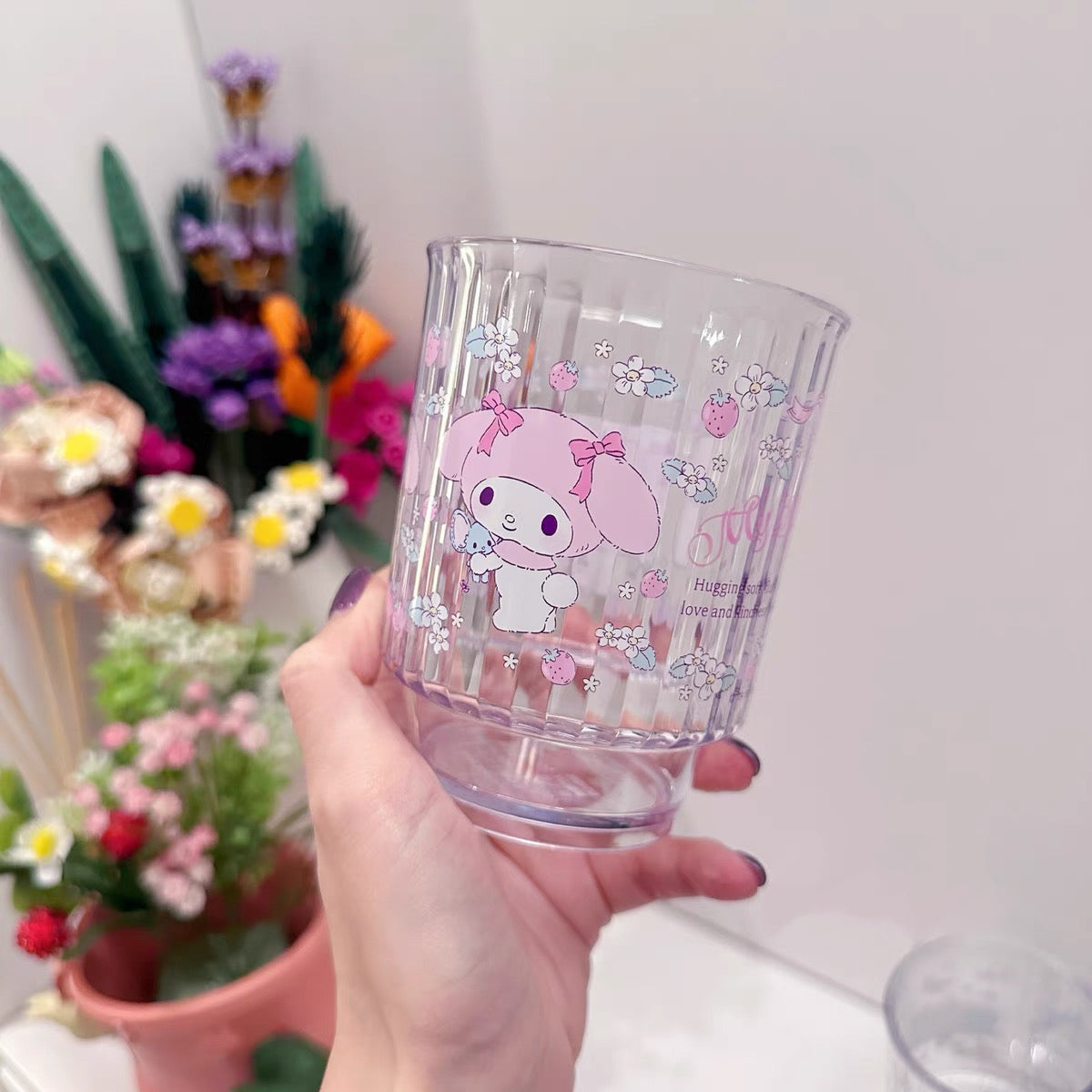 Sanrio三丽鸥｜Clear Plastic Tumbler可爱图案树脂防摔透明杯子/水杯｜约380ml