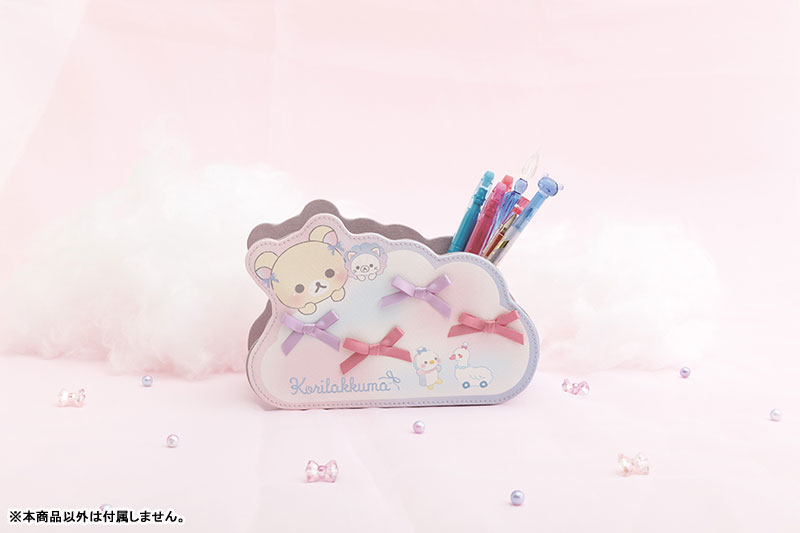 Rilakkuma轻松熊｜Korilakkuma Osora no Kururin Wataame Multipurpose Pen Stand天空白云棉花糖系列多功能收纳盒/笔盒｜约130 x 190 x 70mm