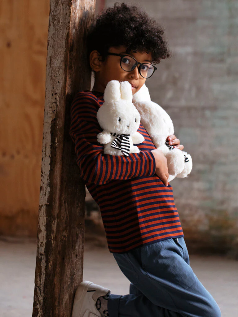 Miffy米菲｜BON TON TOYS - Miffy sitting with scarf黑白条纹围巾坐姿毛绒玩偶/公仔｜约23 cm - 9&