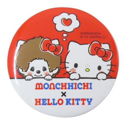 Monchhichi｜Sanrio Hello Kitty Can Badge Pin｜Φ58×4mm approx.