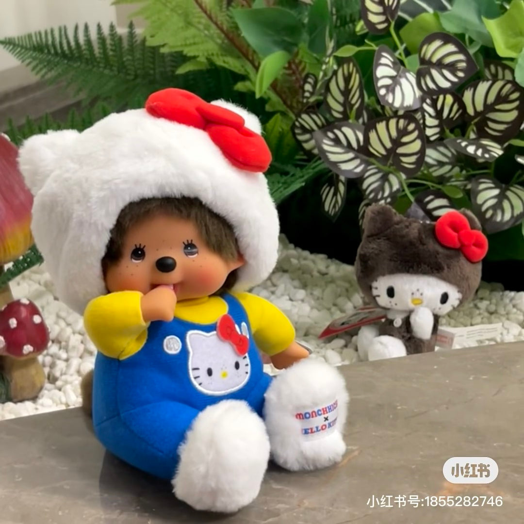 Monchhichi｜Hello Kitty x Monchhichi Big Face Plush Toy｜H18×W10×D7.5cm approx.