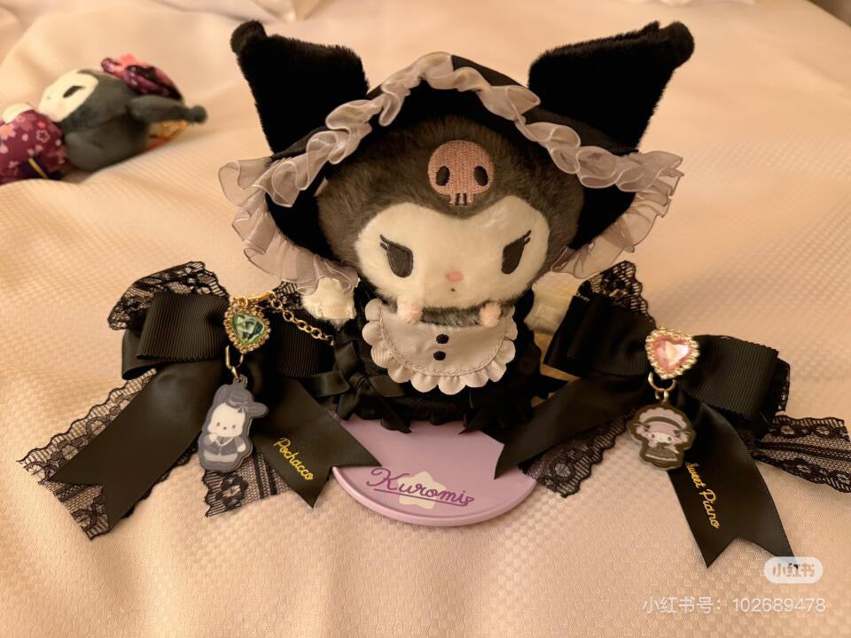 Sanrio三丽鸥｜Original Secret Ribbon Charm - Enjoy Idol Gothic Night Party Blind Box享受偶像哥特之夜派对黑色蝴蝶结吊饰盲盒/全10种｜1枚入