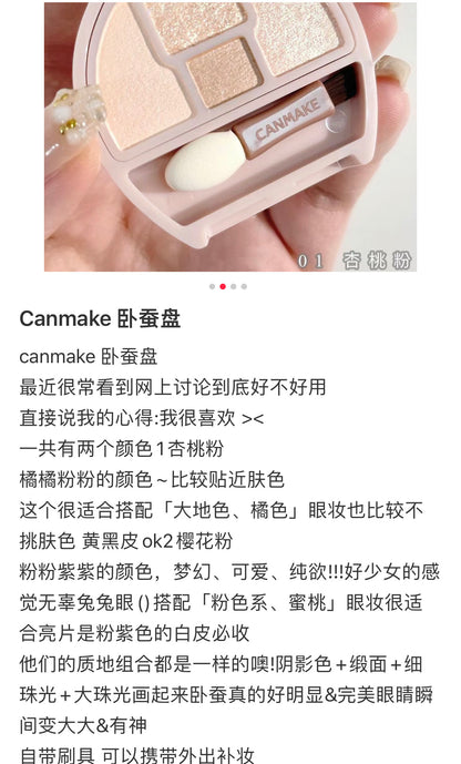 Canmake｜4色泪袋卧蚕盘/闪得像水光