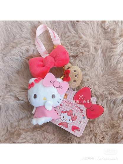 Sanrio三丽鸥｜Hello Kitty50周年蝴蝶结泰迪熊毛绒挂件｜约13cm