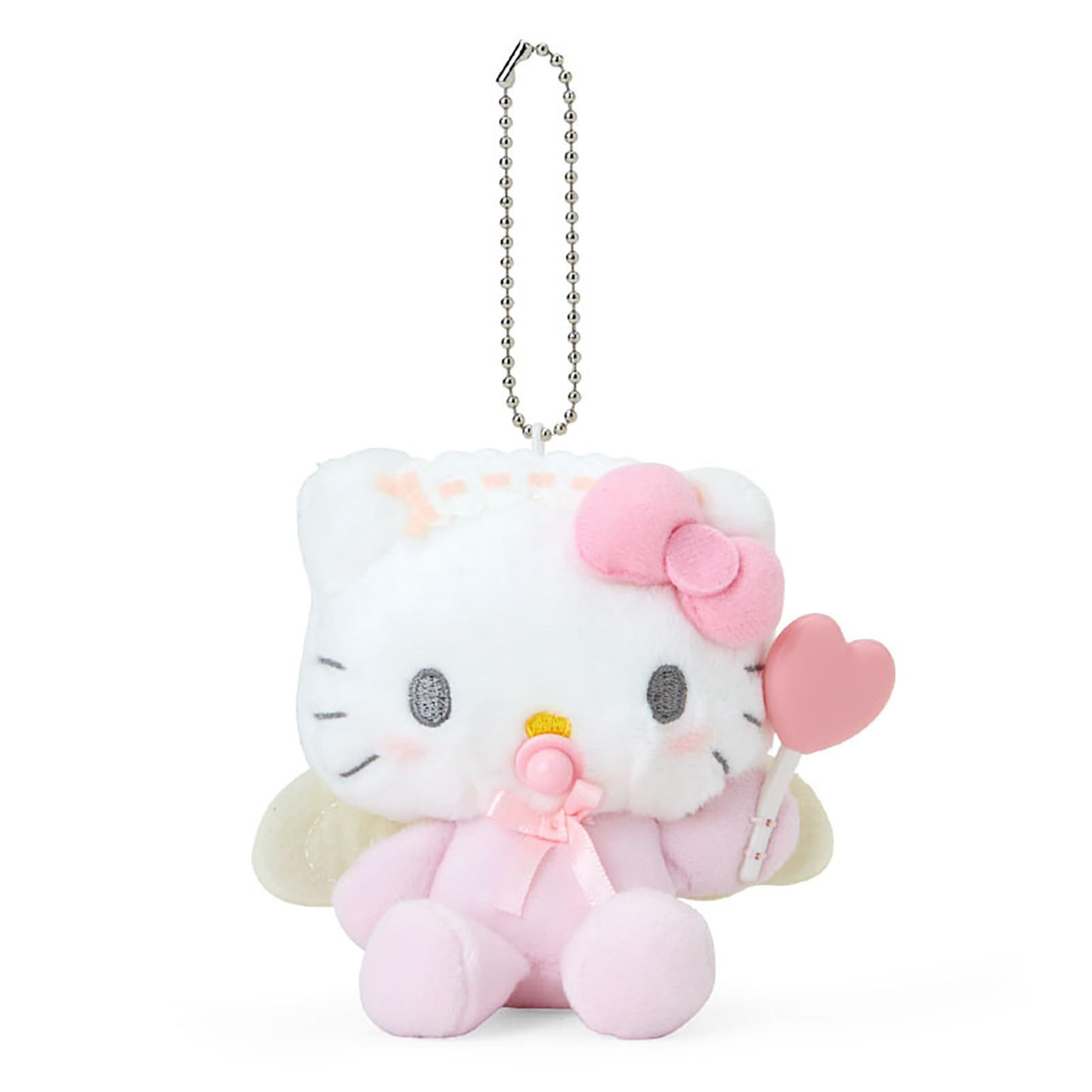 Sanrio三丽鸥｜Mascot Holder / Baby Angel Heart Cane天使爱心手杖奶嘴宝宝毛绒玩偶挂件/包挂｜约11×5.5×10cm