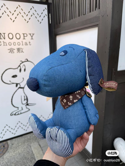 Snoopy｜仓敷限定牛仔scarf公仔/玩偶｜M号高约20cm