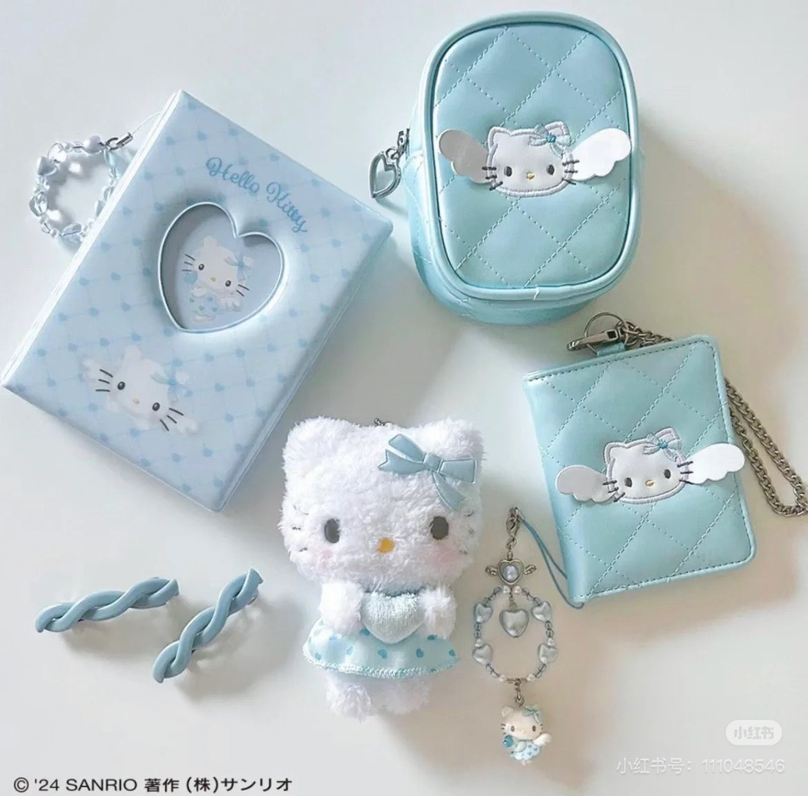 Sanrio三丽鸥｜Sanrio Original Bi-fold Card Case  / Dreaming Angel水色天使爱神系列蓝色卡包｜约W9×D1.5×H10.8cm