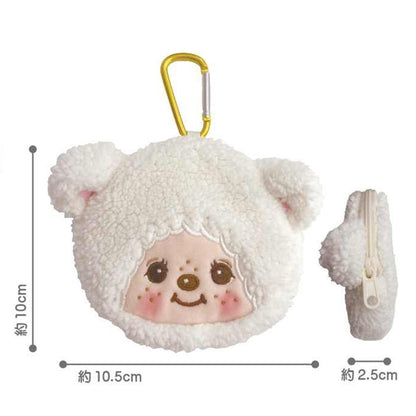 Monchhichi｜mini pouch with carabiner｜H10 x W10.5 x D2.5cm approx.