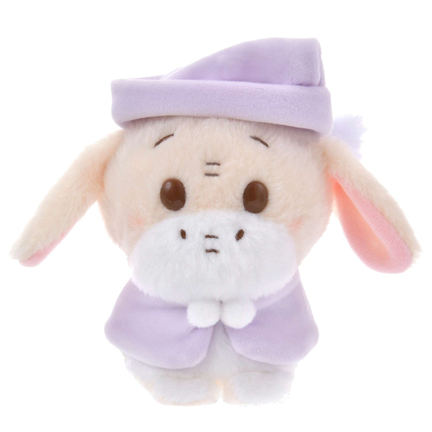 Disney迪士尼｜Winnie the Pooh Urupocha-chan Plush Doll Fruit Latte Color东迪冬日限定水果拿铁色睡衣睡帽斗篷系列豆豆眼毛绒小玩偶/公仔摆件｜约H11.5×W10.5×D7.5cm