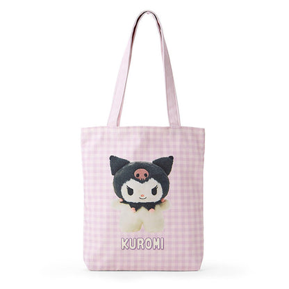 Sanrio｜ Tote Bag - Pitatto Friends Photo多巴胺格纹系列可爱角色帆布包｜约29×5×32cm