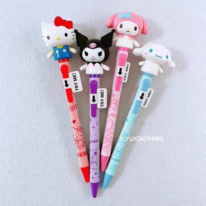 Sanrio三丽鸥｜Action Mascot Ballpoint Pen超可爱角色3D立体笔帽圆珠笔｜芯0.7mm