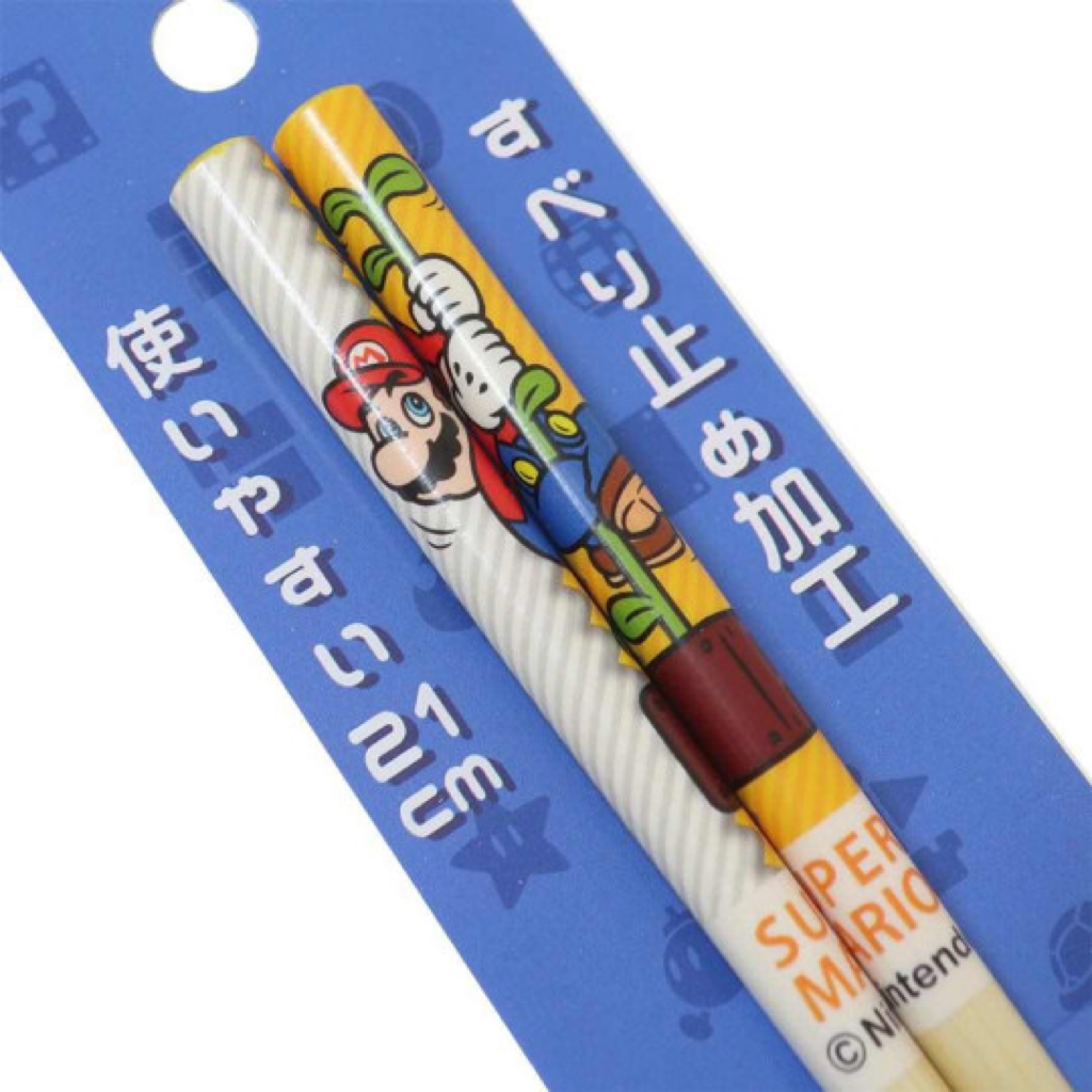 Nintendo任天堂｜Mario Bamboo Chopsticks 21cm / Super Mario Brothers超级马里奥竹制筷子｜约长210mm