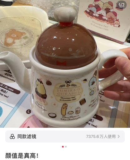 Sumikko gurashi｜ San-X Porcelain Teapot - Sumikko Gurashi : Chocolate Fair at Sumikko Cafe｜140×Φ100mm approx.