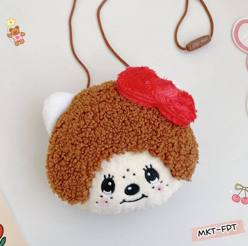 Monchhichi｜Monchhichi × Sanrio Mascot Neck Pouch - Hello Kitty｜123×130×50mm approx.