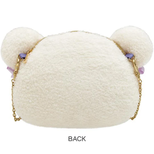 Rilakkuma轻松熊｜Korilakkuma Plush Pochette Bag Face Sky Cotton Candy San-X天空白云棉花糖系列脸型毛绒链条斜挎包｜約160×240×80mm