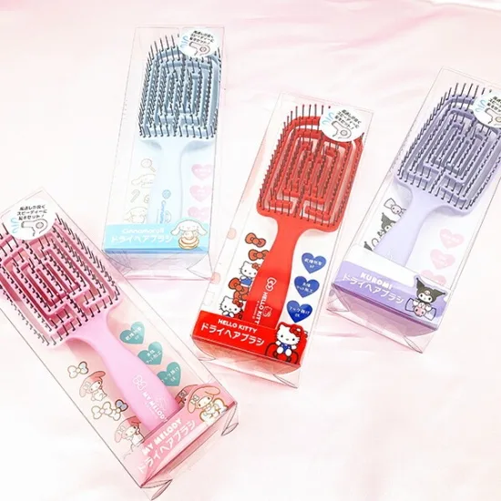 Sanrio三丽鸥｜Kcompany Sanrio Characters Dry Hair Brush 可爱角色ABS树脂尼龙梳子/干发梳｜约5.0 x 8.5 x 27.5cm