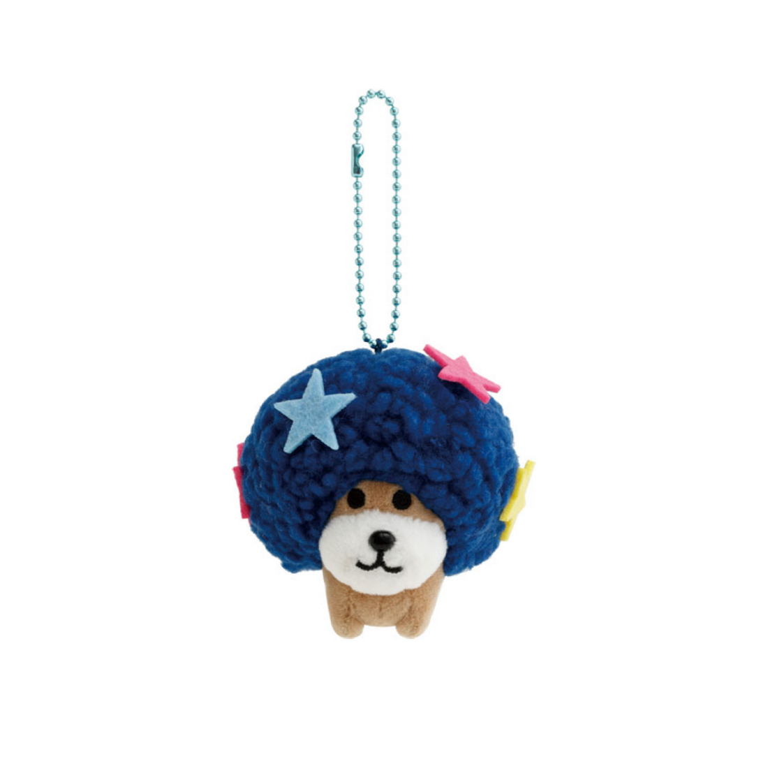 SANX｜Characters Ano Koro no Tomodachi Burasage Plush Afro Ken怀旧经典系列蓝色爆炸头狗阿芙柔犬毛绒挂件/包挂｜约75 x 75 x 70mm