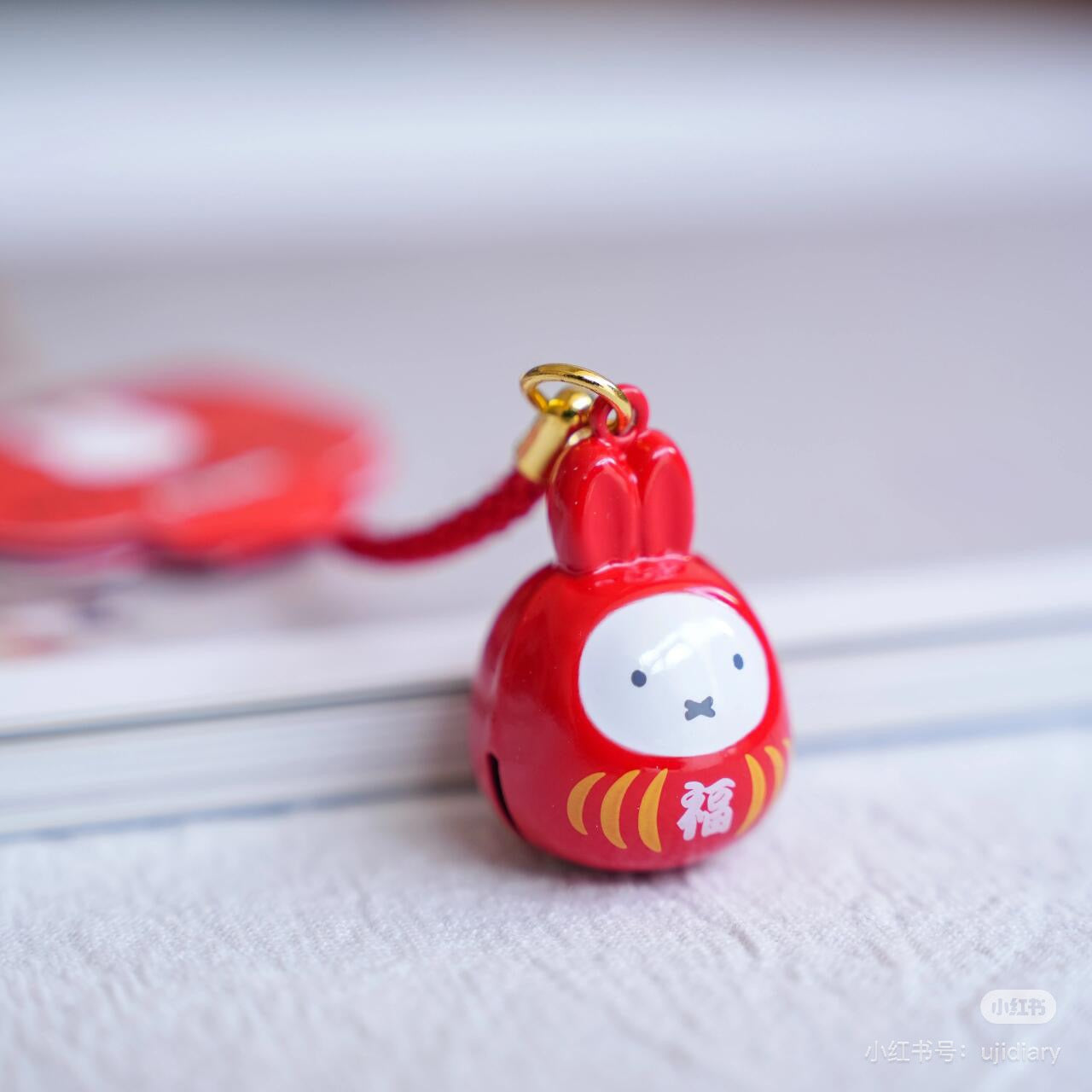 Miffy米菲｜ Tiny Charm Face-shaped Bell Netsuke可爱角色铃铛吊饰/手机链｜约2×2.8×1.9cm