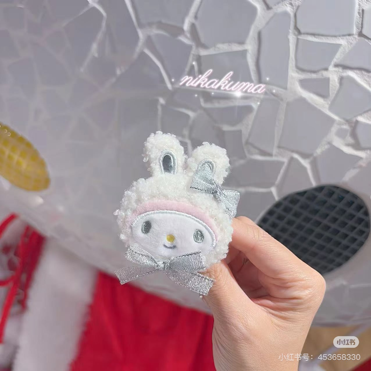 Sanrio三丽鸥｜Secret Hair Clip / Fluffy Snow Rabbit冬日毛茸茸银白初雪小兔系列脸型玩偶发夹/刘海夹盲盒/全8种｜1枚入