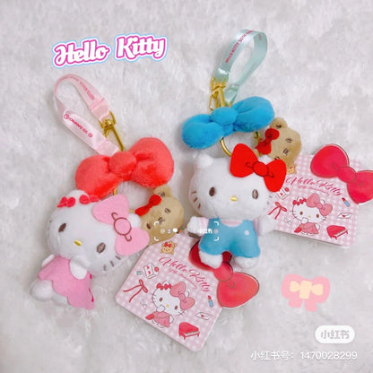 Sanrio三丽鸥｜Hello Kitty50周年蝴蝶结泰迪熊毛绒挂件｜约13cm