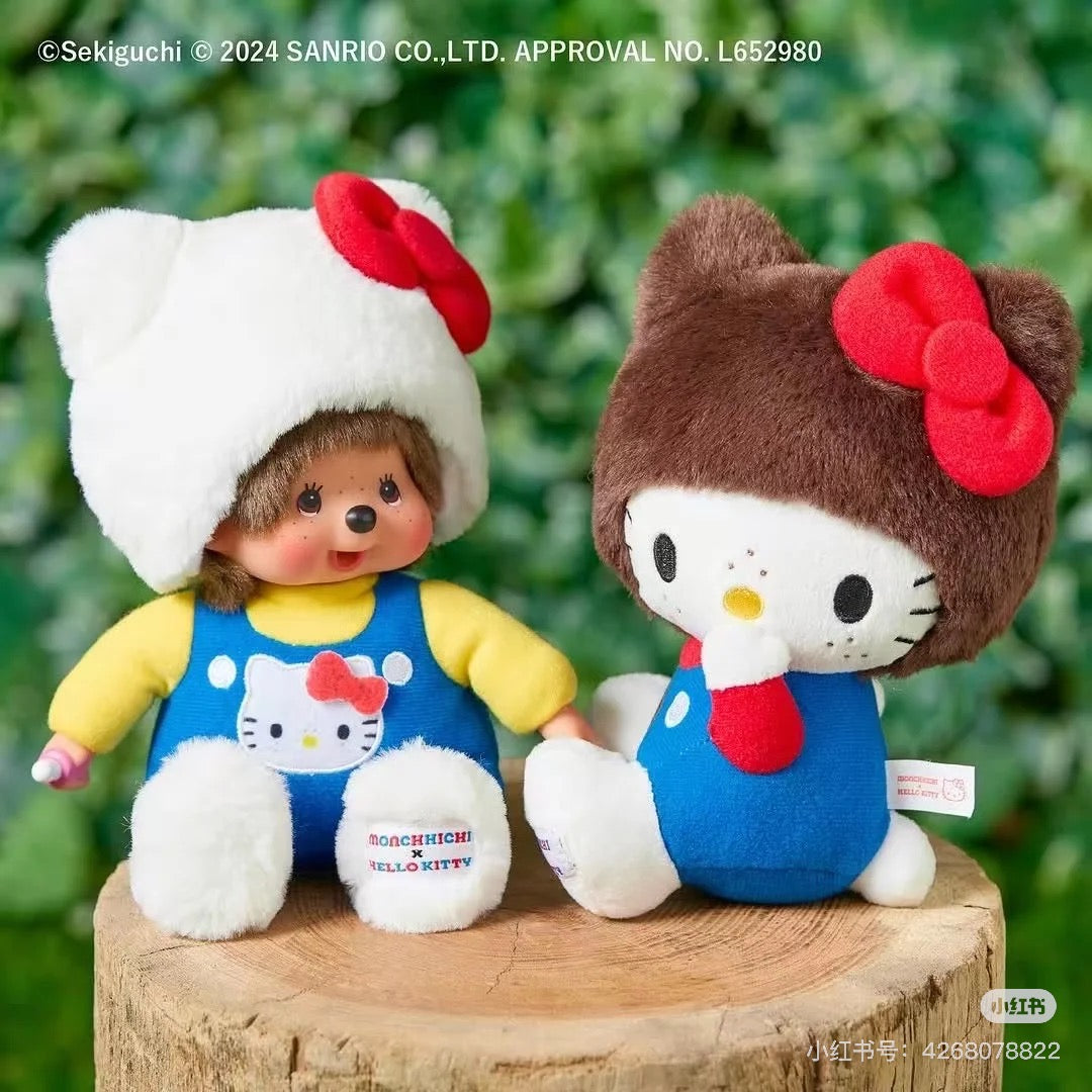 Monchhichi｜Hello Kitty x Monchhichi Big Face Plush Toy｜H18×W10×D7.5cm approx.