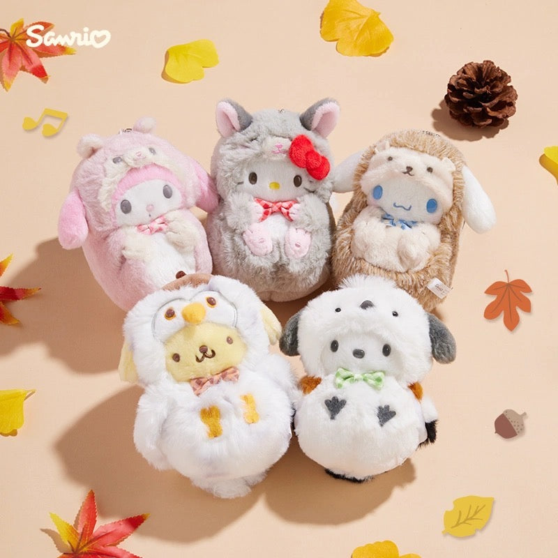 Sanrio三丽鸥｜Mascot Holder /Forest Small Animals秋日森林小动物系列可爱角色毛绒挂件/包挂｜约 13×13×14cm