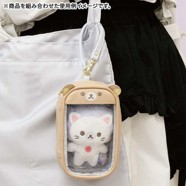 Rilakkuma轻松熊｜Plush Carrier Pouch Sky Cotton Candy San-X熊头透明痛包/包挂｜约H160×W95×D50mm