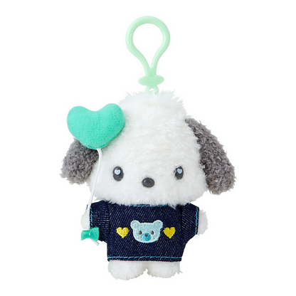 Sanrio三丽鸥｜Mascot Holder Denim Patch Plush Keychain 牛仔丹宁贴布系列可爱角色毛绒挂件/包挂｜约11.7 x 10.2 x 4.5cm