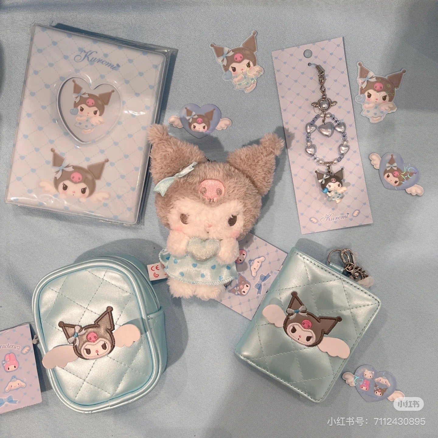 Sanrio三丽鸥｜Sanrio Original Bi-fold Card Case  / Dreaming Angel水色天使爱神系列蓝色卡包｜约W9×D1.5×H10.8cm