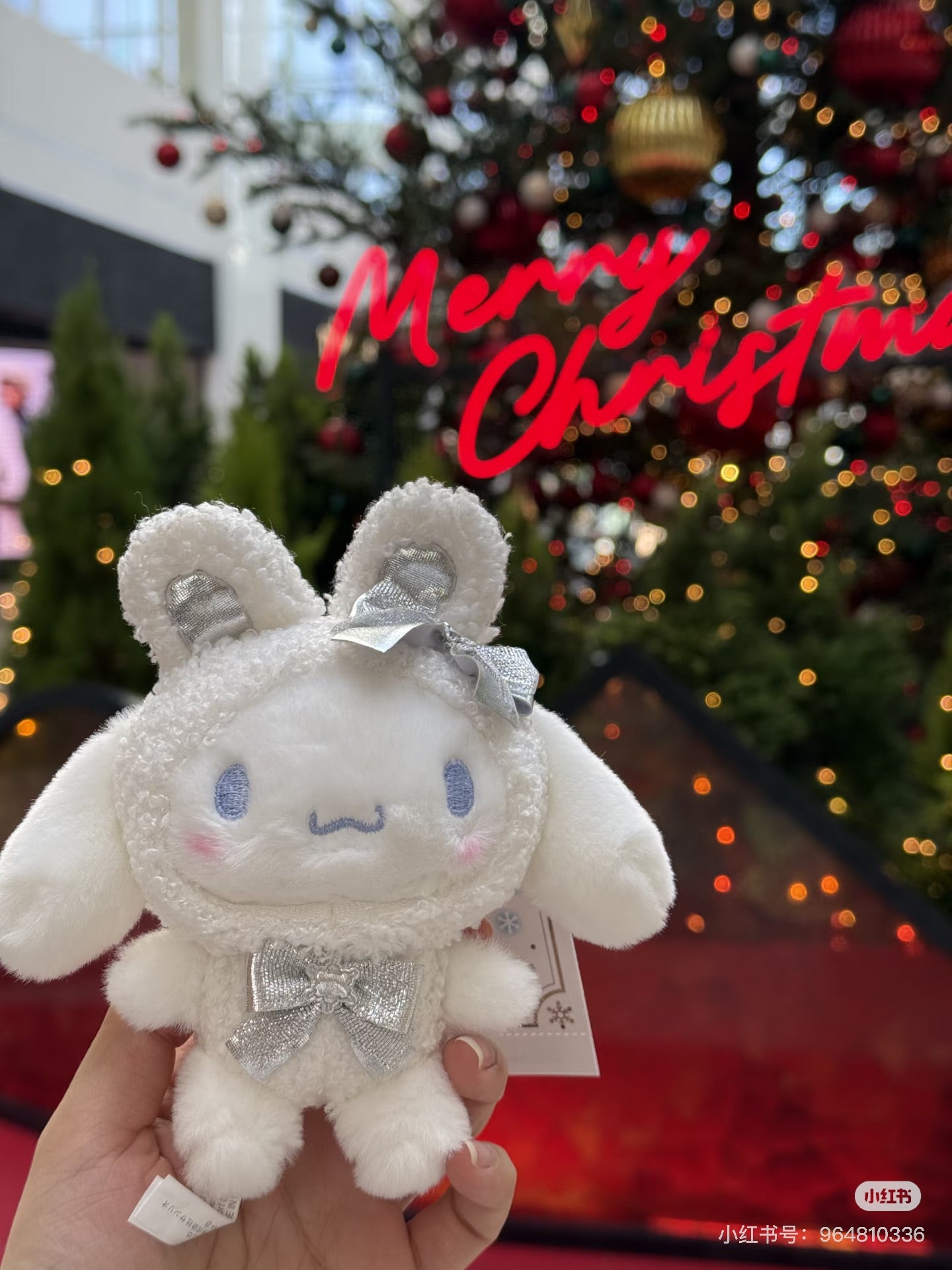 Sanrio三丽鸥｜Mascot Charm / Fluffy Snow Rabbit冬日毛茸茸银白初雪小兔系列可爱角色玩偶挂件/包挂｜约10×4×16.5cm