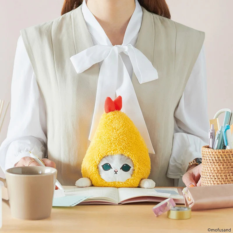 Mofusand｜Study Buddy Plush Toy - Cat / Fried Shrimp Nyan鲨鱼猫坐姿矫正贴贴毛绒玩偶｜约H360 x W145 x D180mm