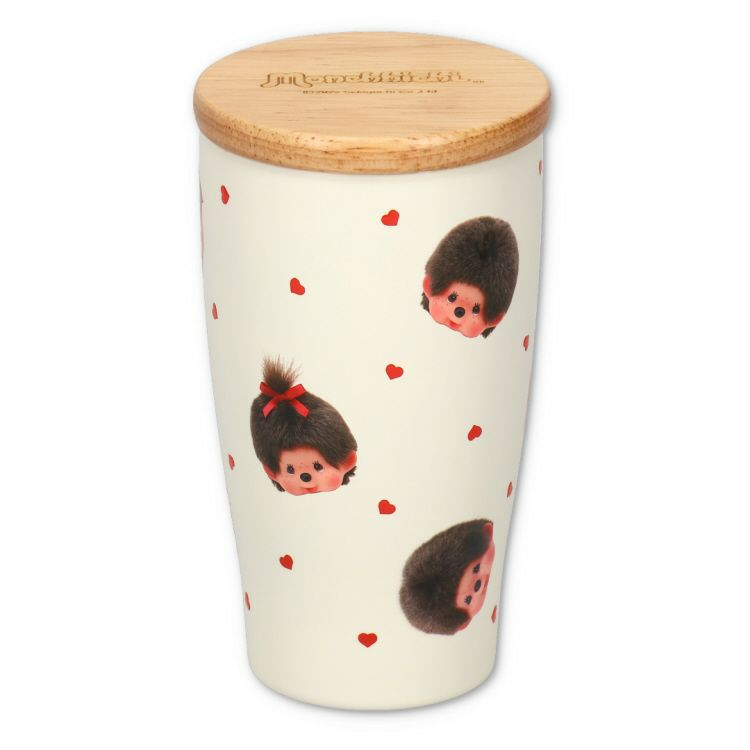 Monchhichi｜Stainless steel tumbler with wooden lid｜350ml