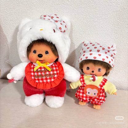 Monchhichi｜Monchhichi x Hello Kitty Plush Dolls｜H15 x W10 x D6.5cm approx.