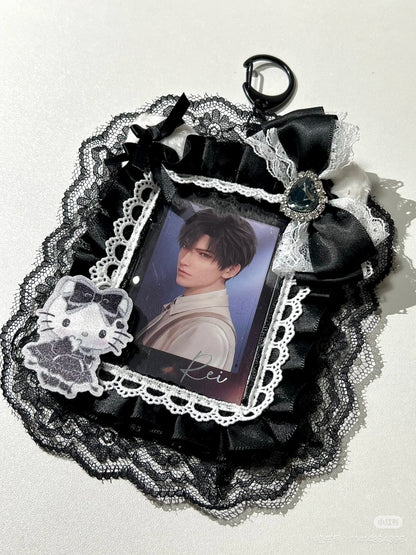 Sanrio三丽鸥｜Trading Card Holder / Enjoy Idol Gothic Night Party享受偶像哥特之夜派对黑色偶像应援钥匙扣卡包/照片挂｜约13×2×15cm