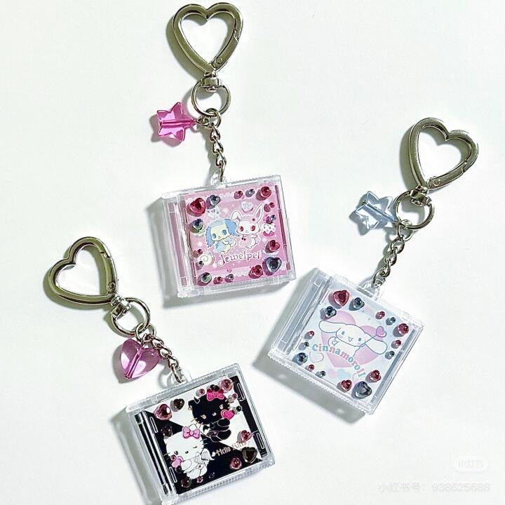 Sanrio｜Secret CD Style Keychain - Our Heisei Pop Blind Box 平成复古钻石CD钥匙扣盲盒/全6种｜1枚入