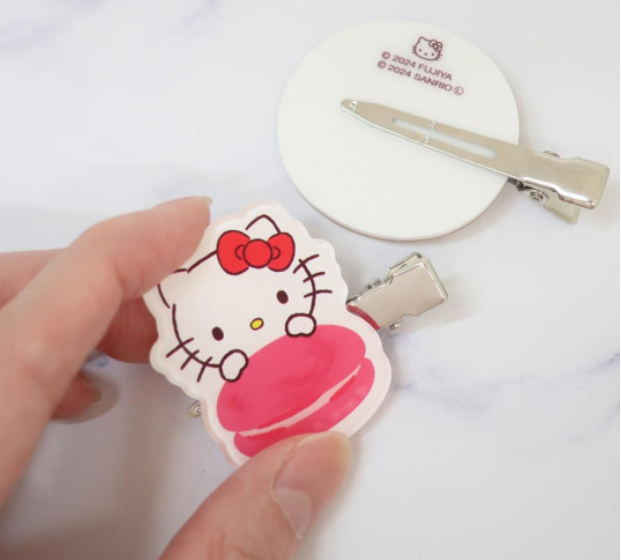 Sanrio三丽鸥｜HASEPRO Sanrio Macaron Hair Clip Peko-chan可爱角色马卡龙亚克力发夹/刘海夹/1对｜约40×40×3mm