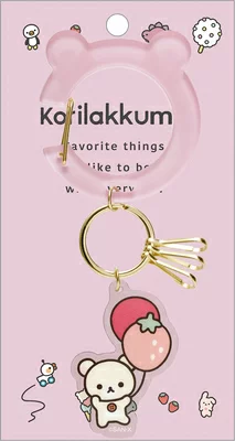 Rilakkuma轻松熊｜Favorite Things Carabiner Key最喜欢的东西系列亚克力吊饰金属钥匙扣挂件/有3个挂钩｜约160×85mm