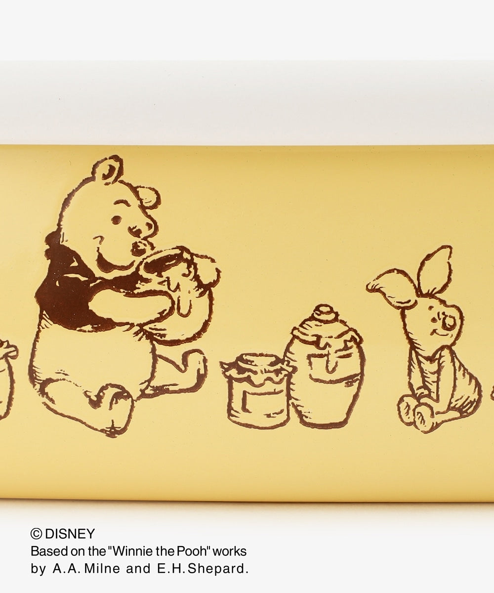 Disney｜winnie the pooh 噗噗耐热耐冷大容量密封餐盒/外出盒/食物储存盒/盒子本体可直接火上加热也可进烤箱｜	高さ5.5cm/幅23.5cm/奥行き16.5cm