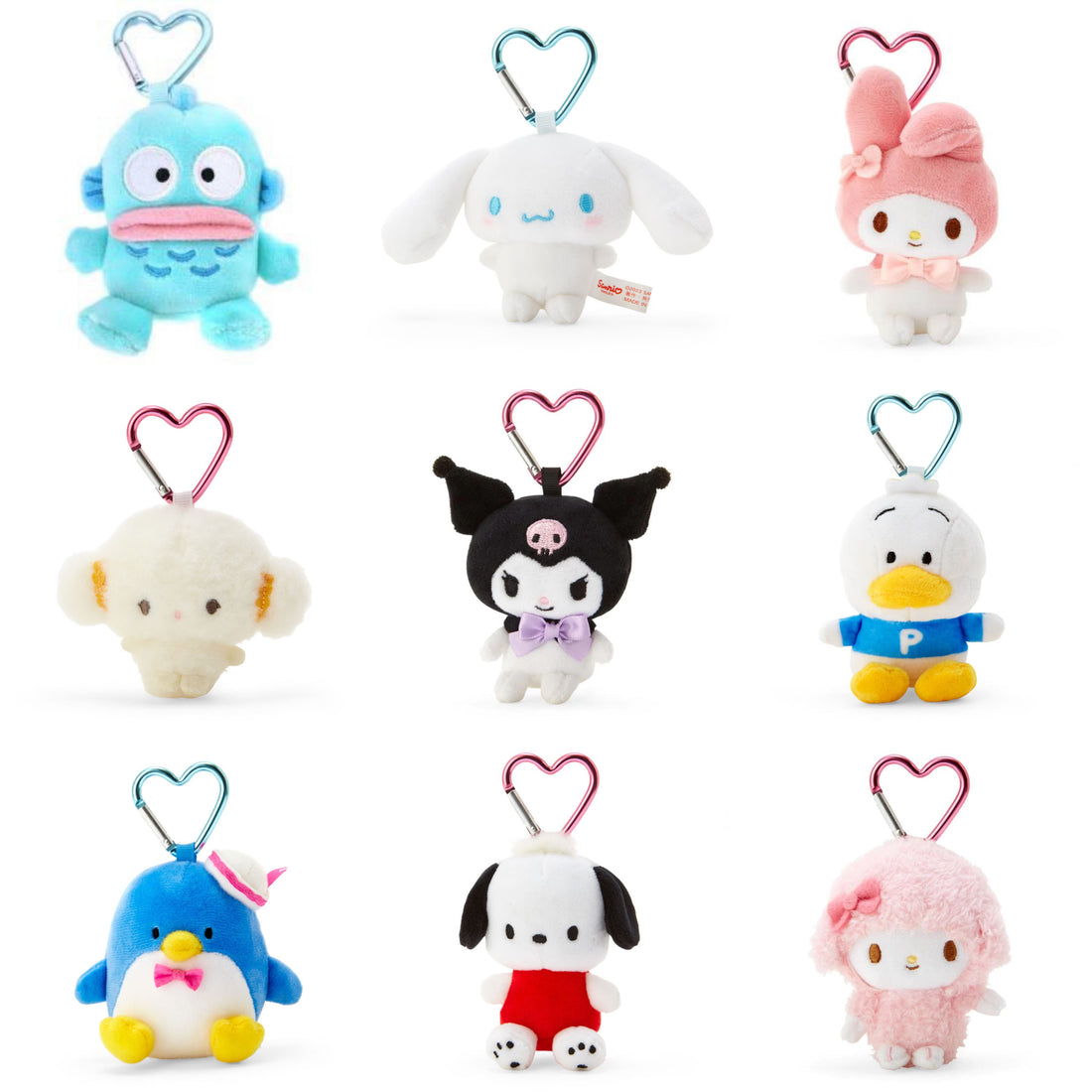 Sanrio｜ Plush Mascot Holder with Heart Carabiner明星同款爱心扣玩偶挂件/包挂｜约6×4×8.7cm