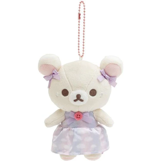 Rilakkuma轻松熊｜Korilakkuma Plush Keychain Sky Cotton Candy San-X天空白云棉花糖系列毛绒玩偶挂件/包挂約H140×W100×D55mm